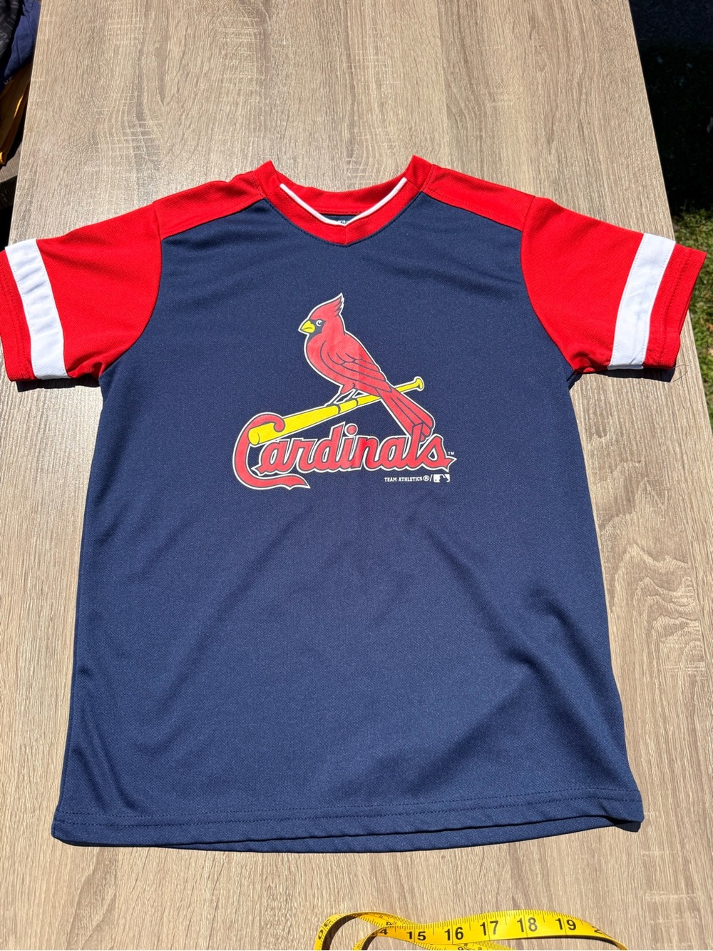 MLB Cardinals Youth Navy and Red Short Sleeve Jersey